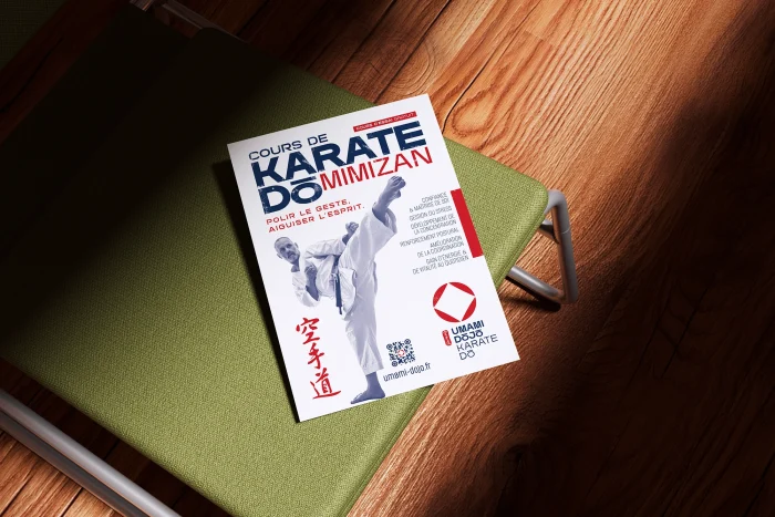 Flyer recto verso pour faire la promotion de votrre club de Karaté